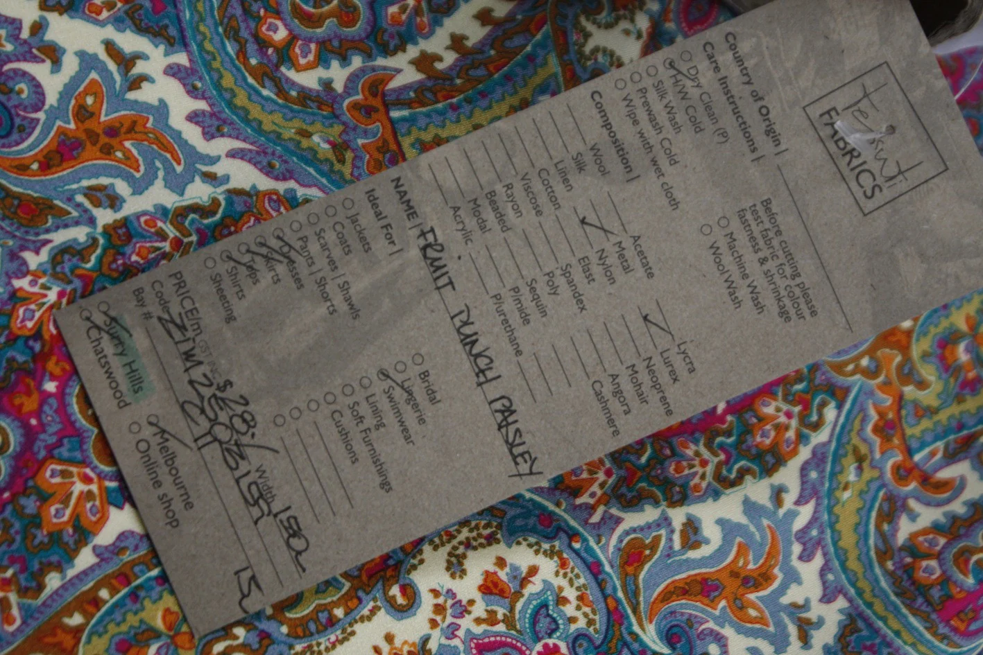 Fruit Punch Paisley - Swimwear Fabric - Image 5