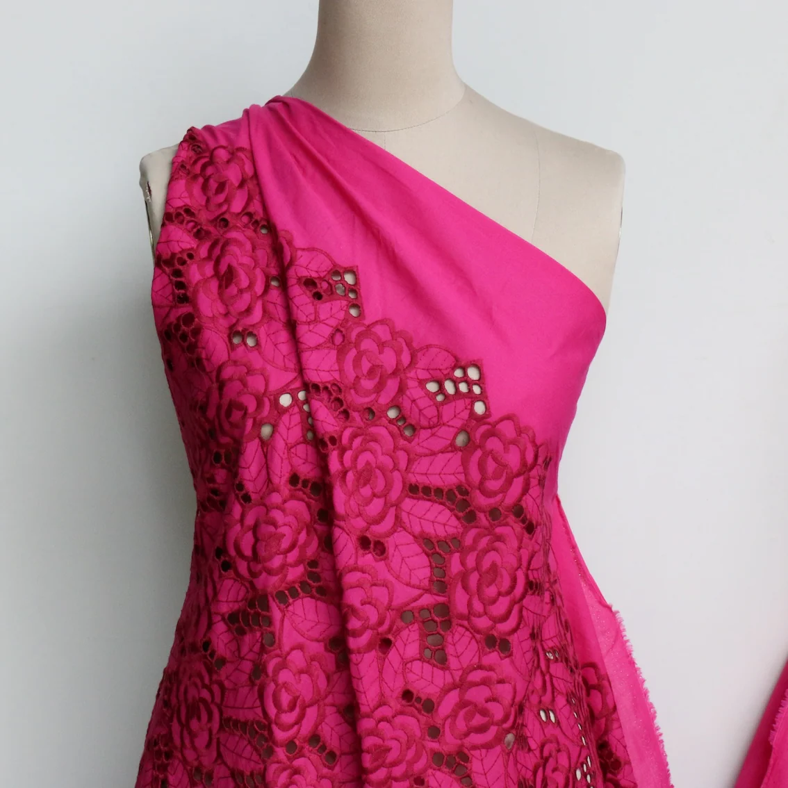 Fuchsia Bloom Embroidered Cotton - Image 6