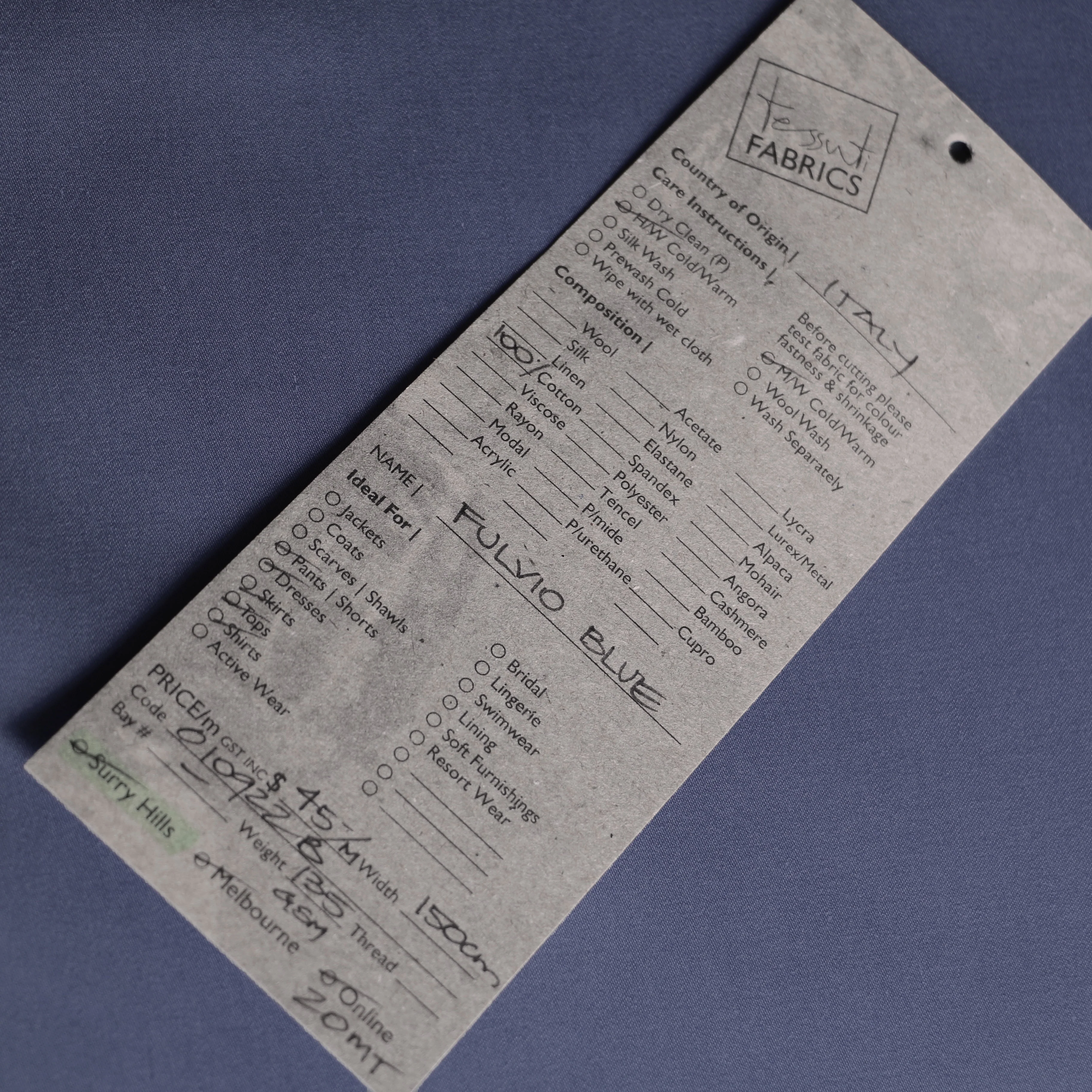 Fulvio Blue Poplin Sateen - Image 3