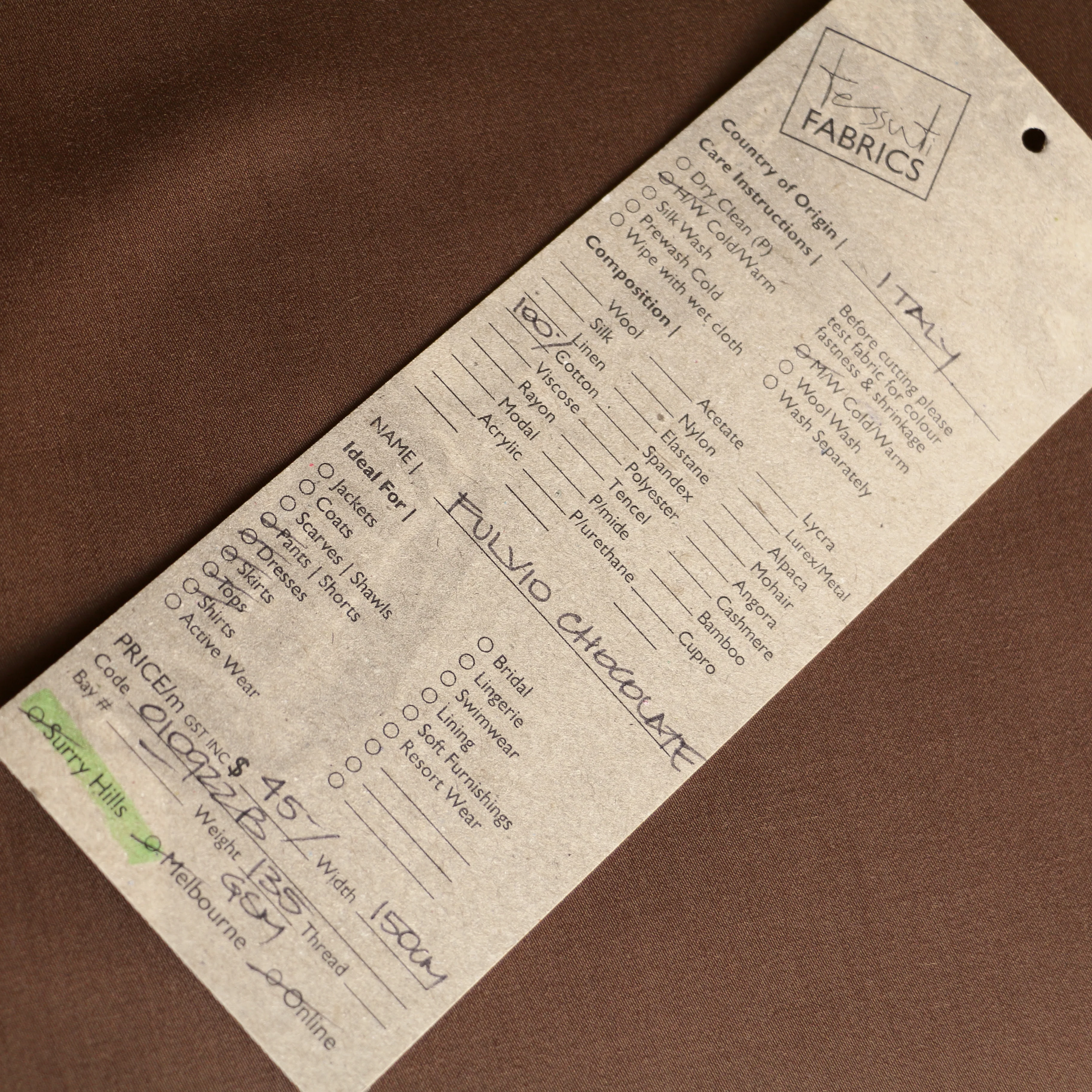 Fulvio Chocolate Poplin Sateen - Image 3