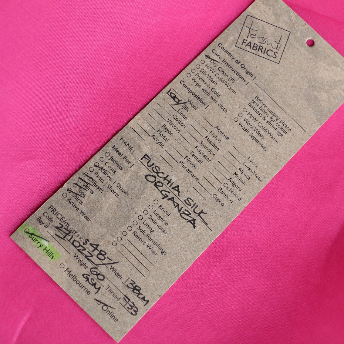 Fuschia Silk Organza - Image 3