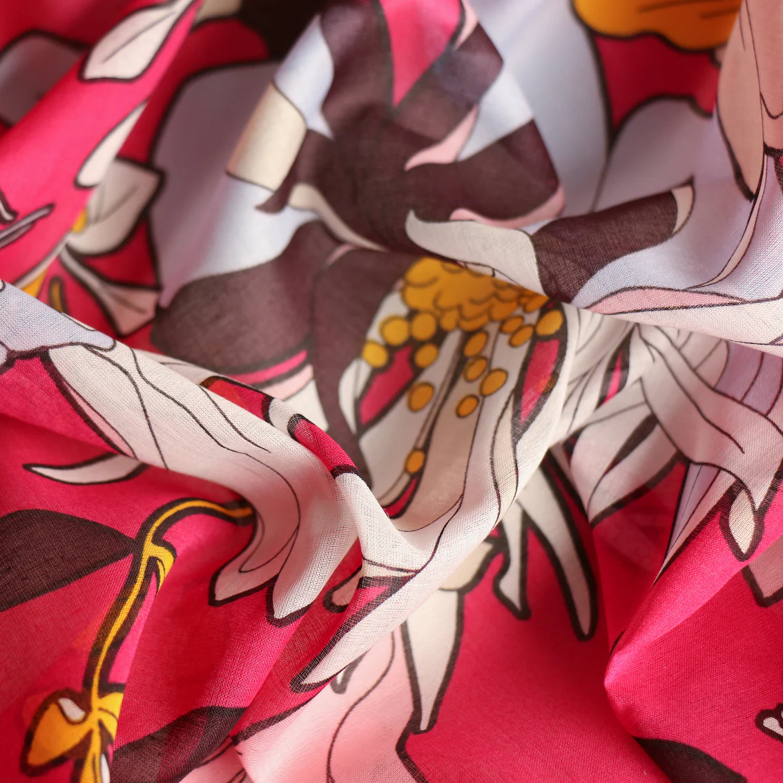 Fuchsia Tropics Cotton Voile - Image 2