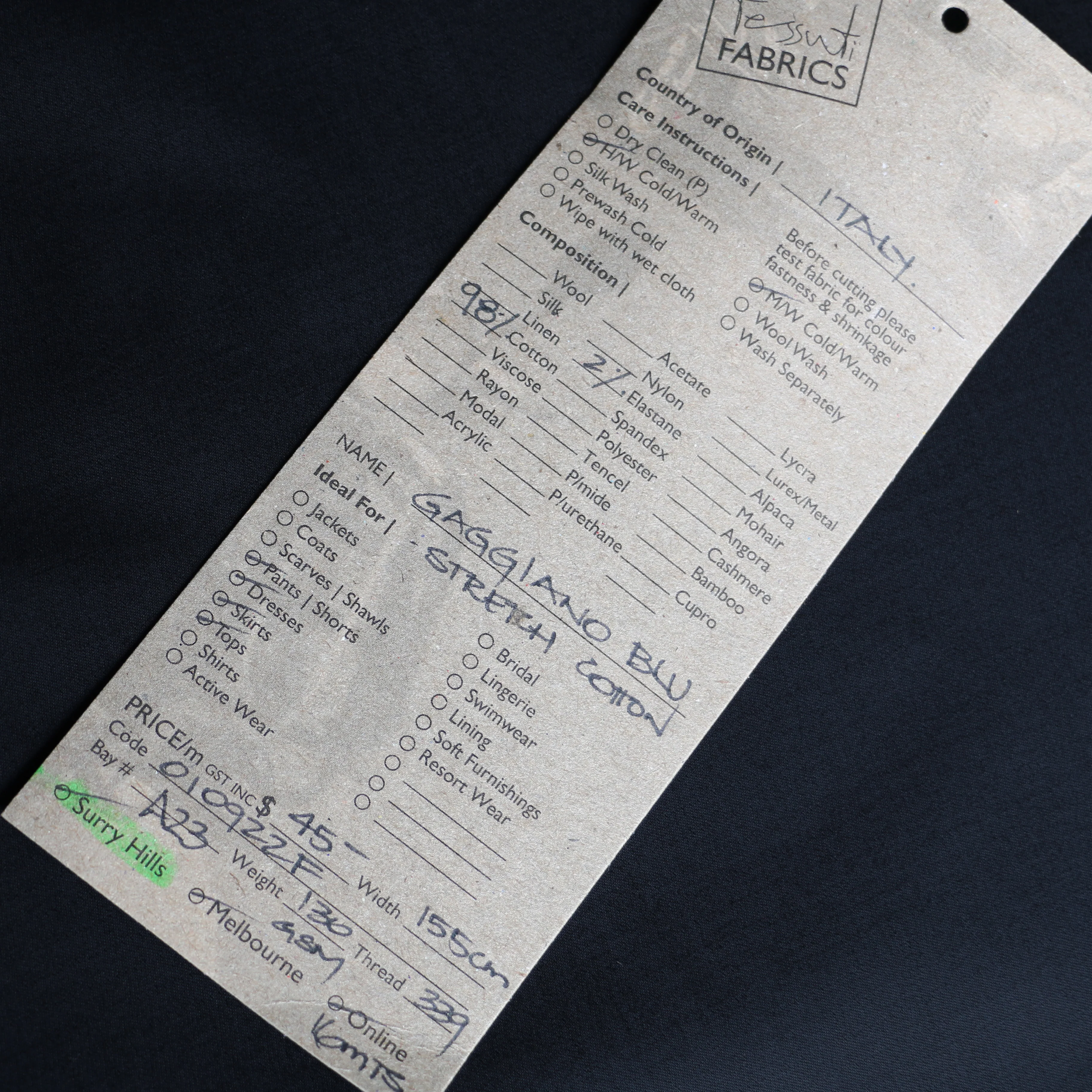 Gaggiano Blu Stretch Cotton - Image 3