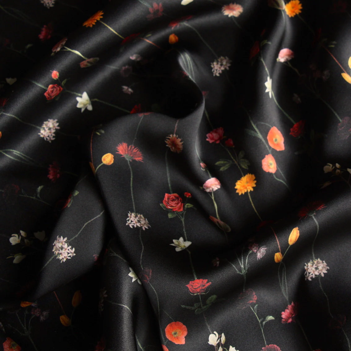 Gems On Jet Silk Satin - Image 2