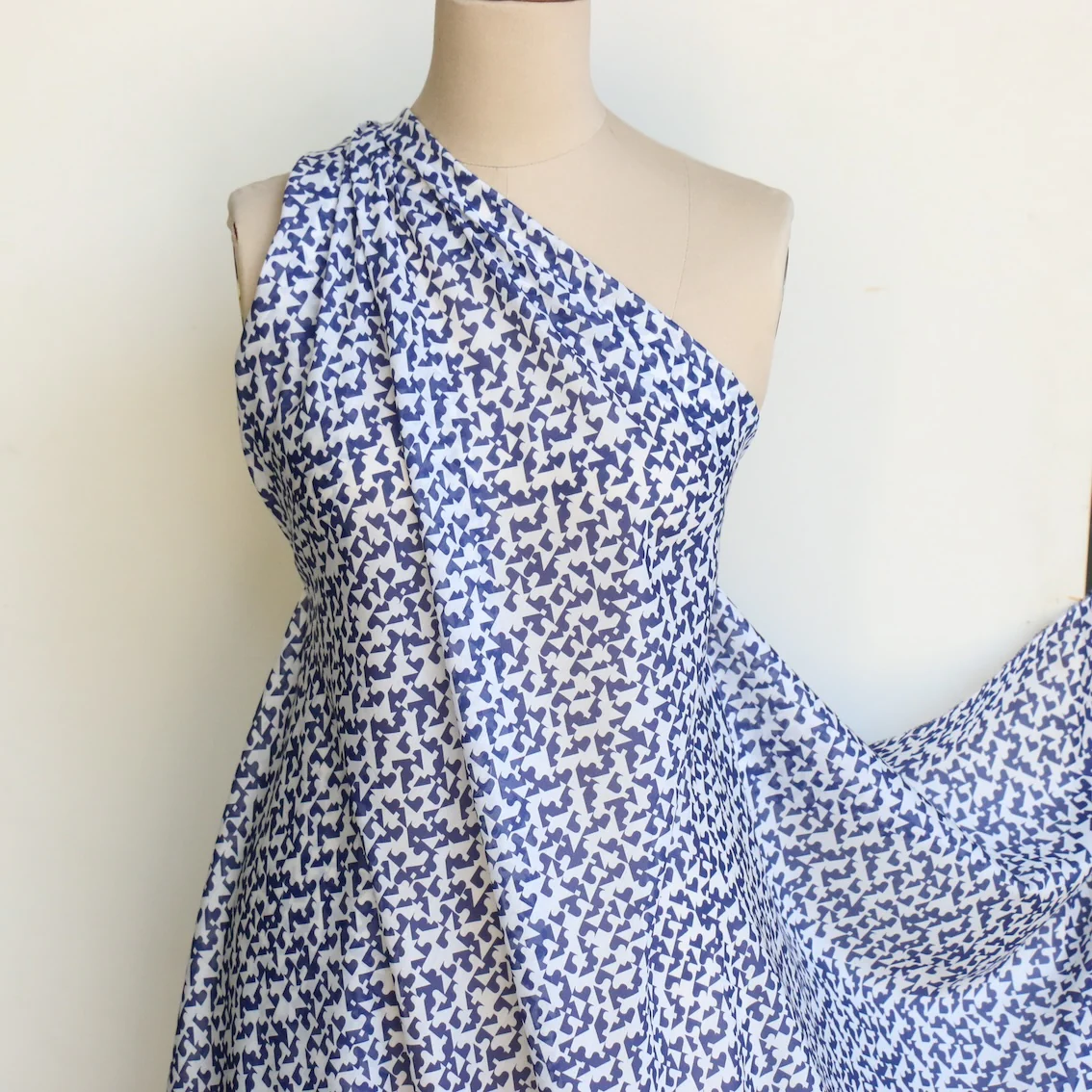 Geomania Blu Cotton/Silk Voile - Image 4