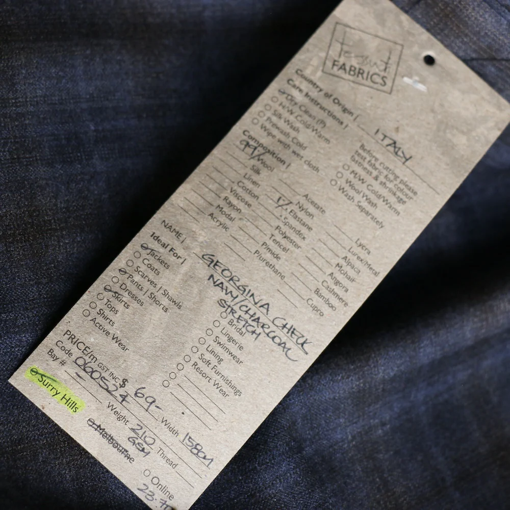 Georgina Check Navy/Charcoal Stretch - Image 4