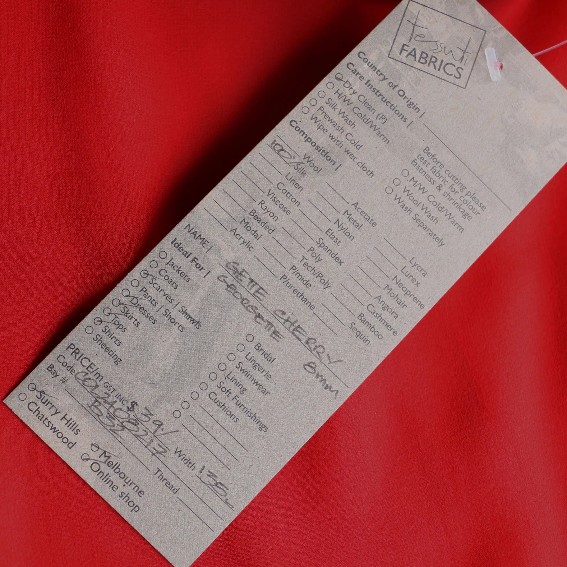 Gette Cherry Silk Georgette - Image 3