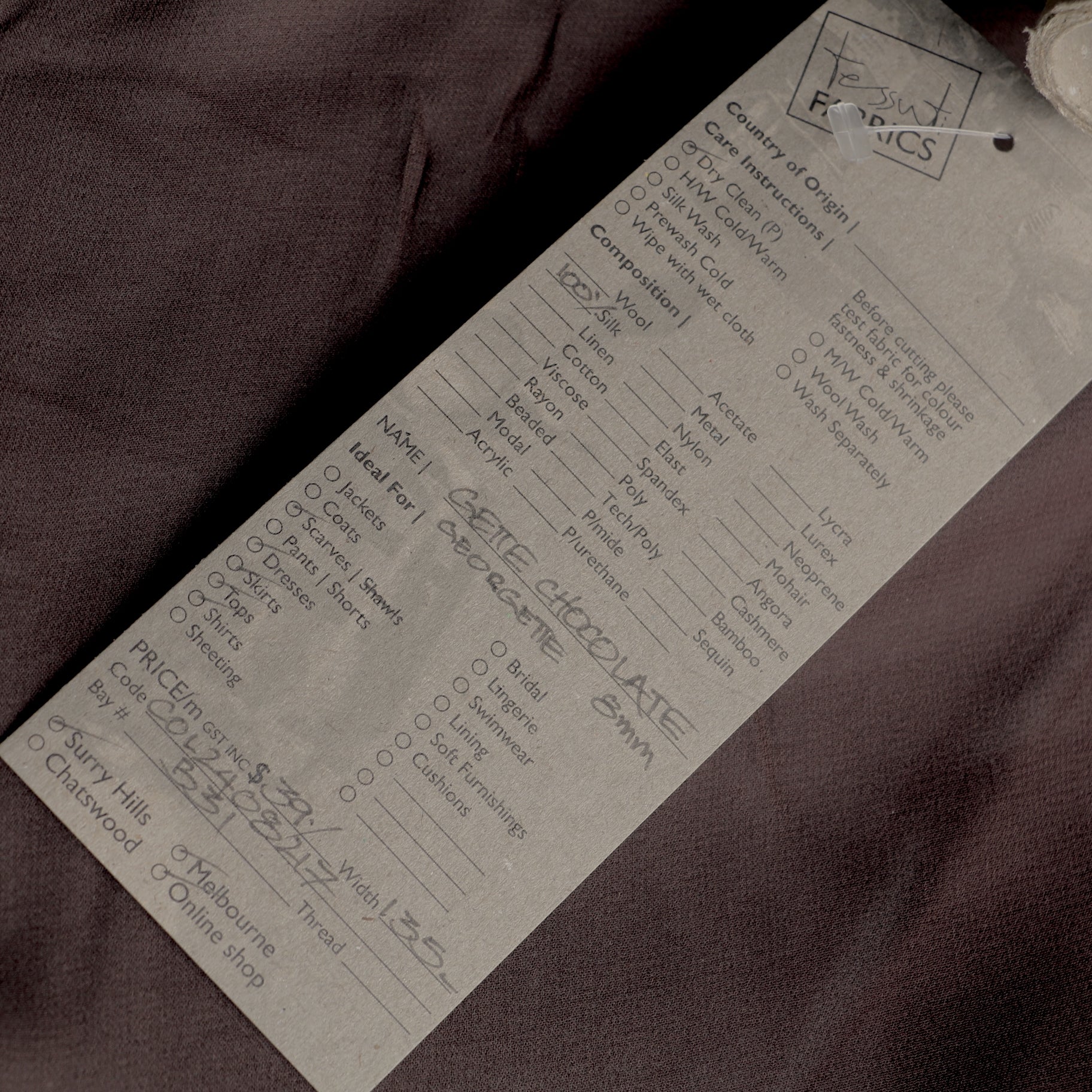 Gette Chocolate Silk Georgette - Image 3