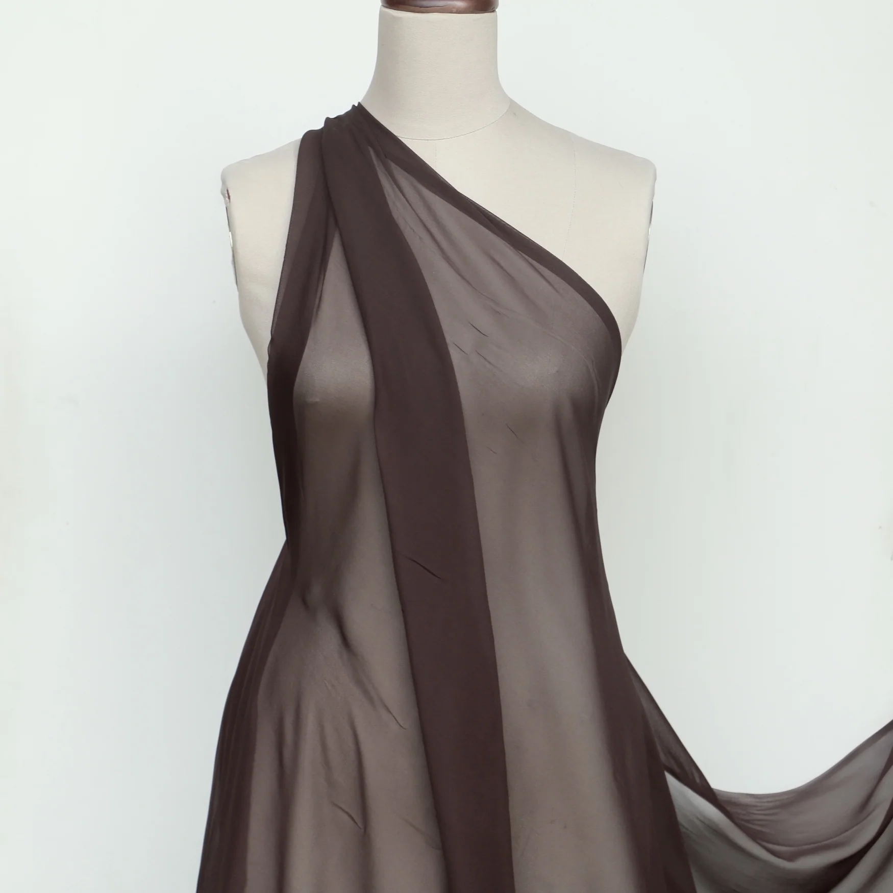 Gette Chocolate Silk Georgette - Image 4