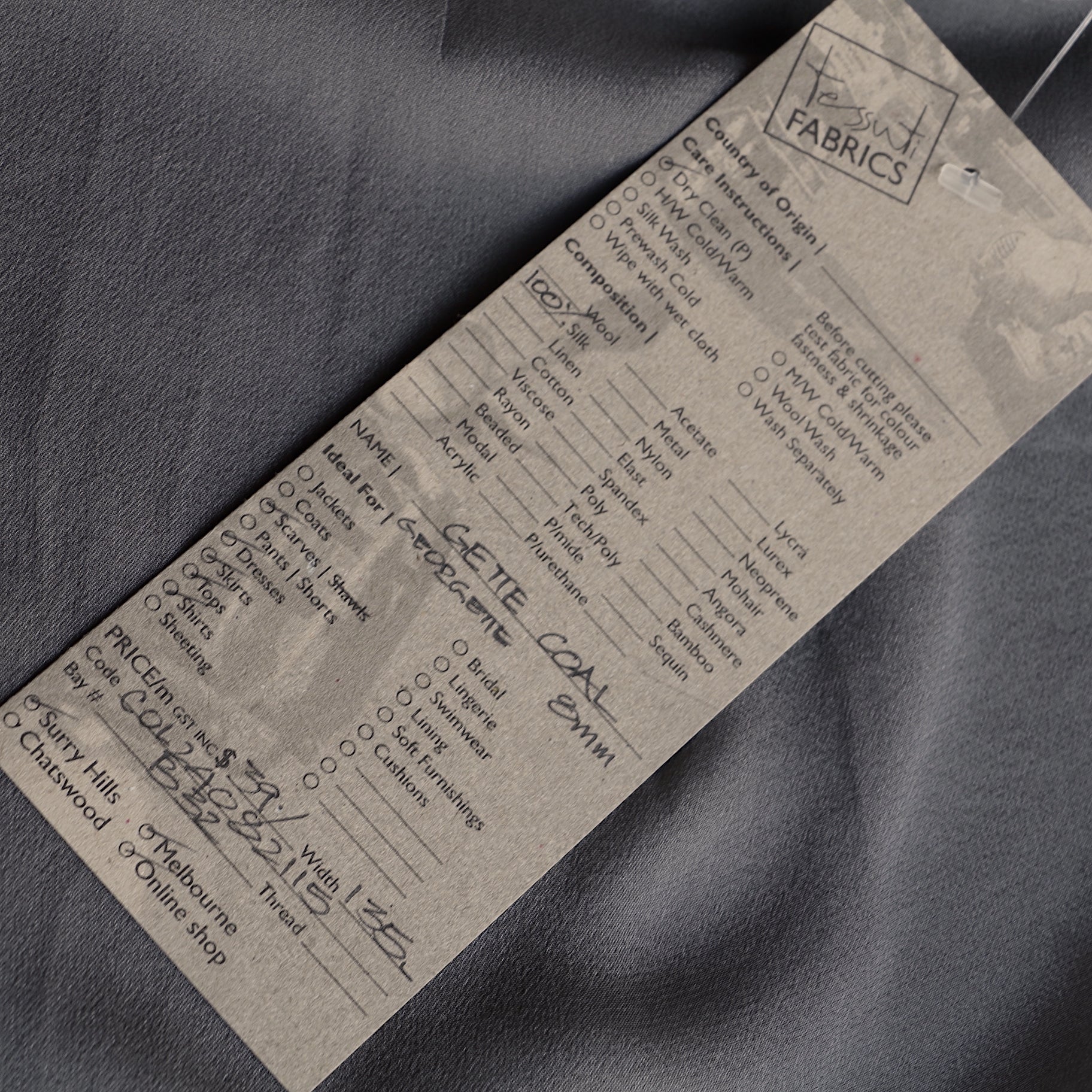 Gette Coal Silk Georgette - Image 3