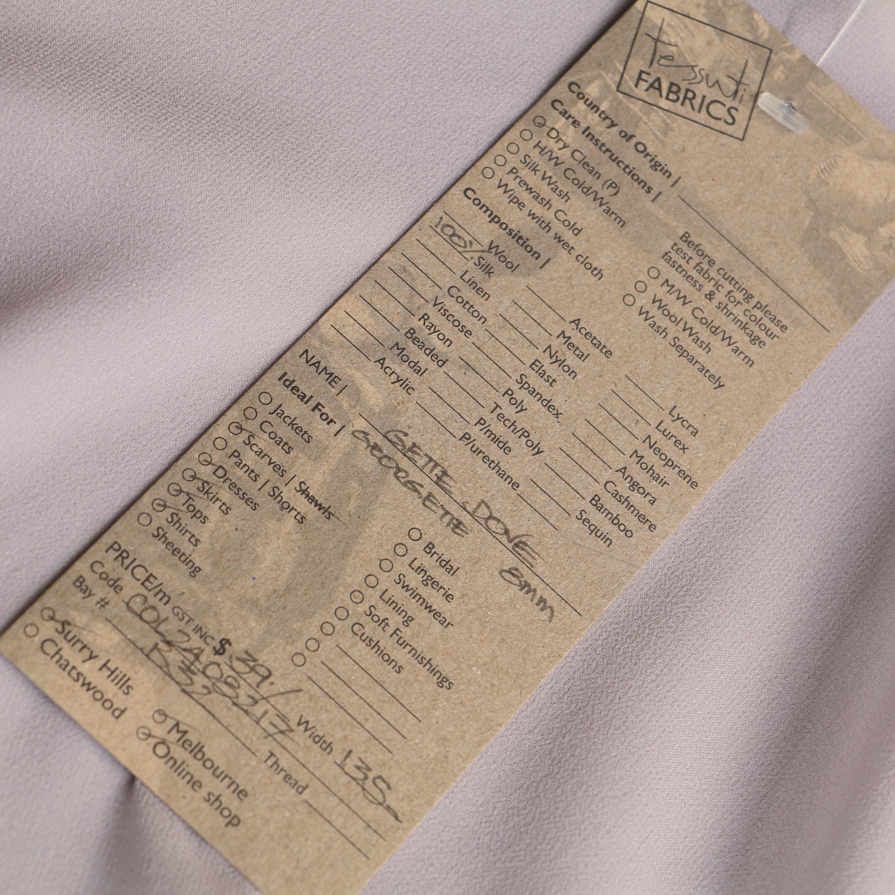 Gette Dove Silk Georgette - Image 3