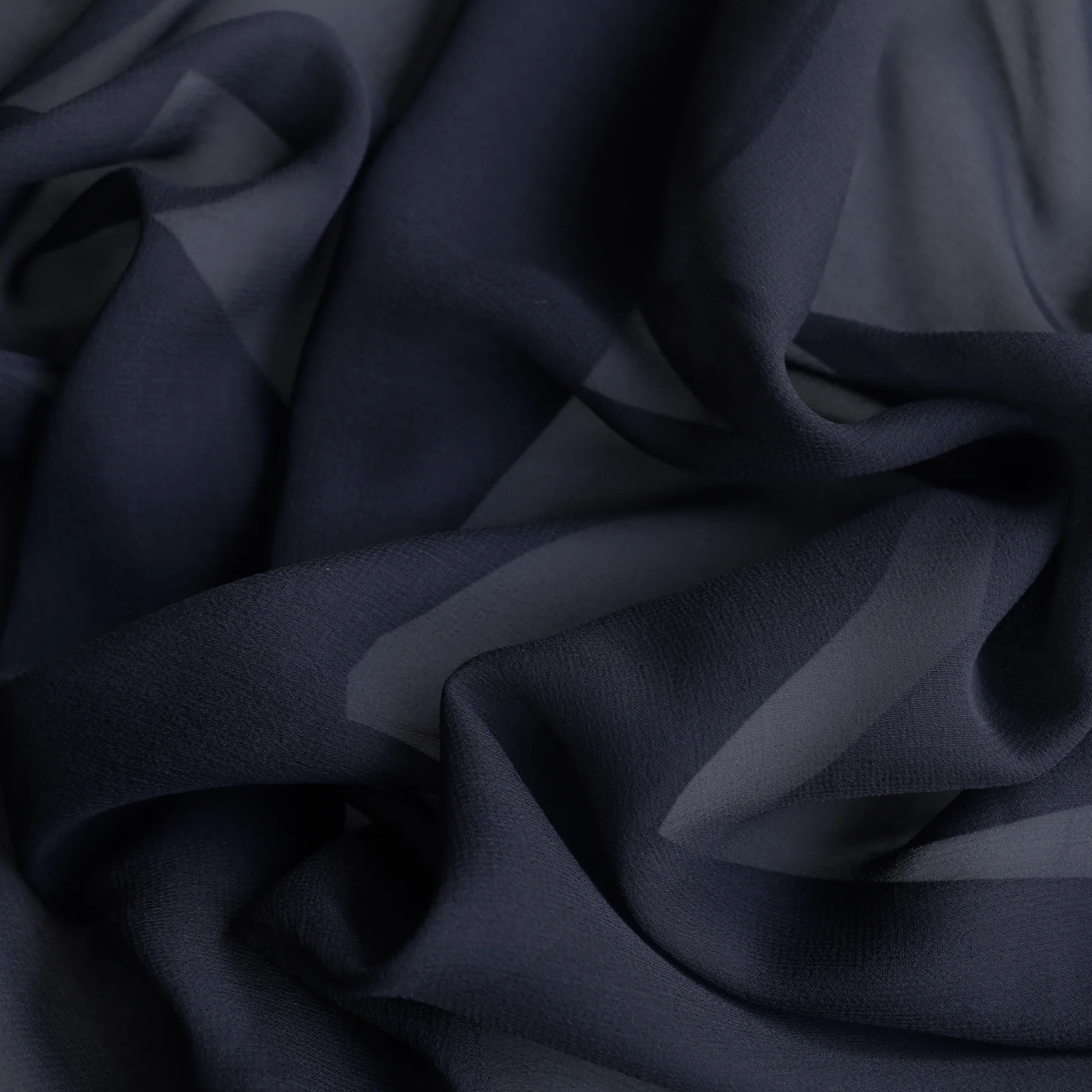 French Navy Silk Georgette - Image 2