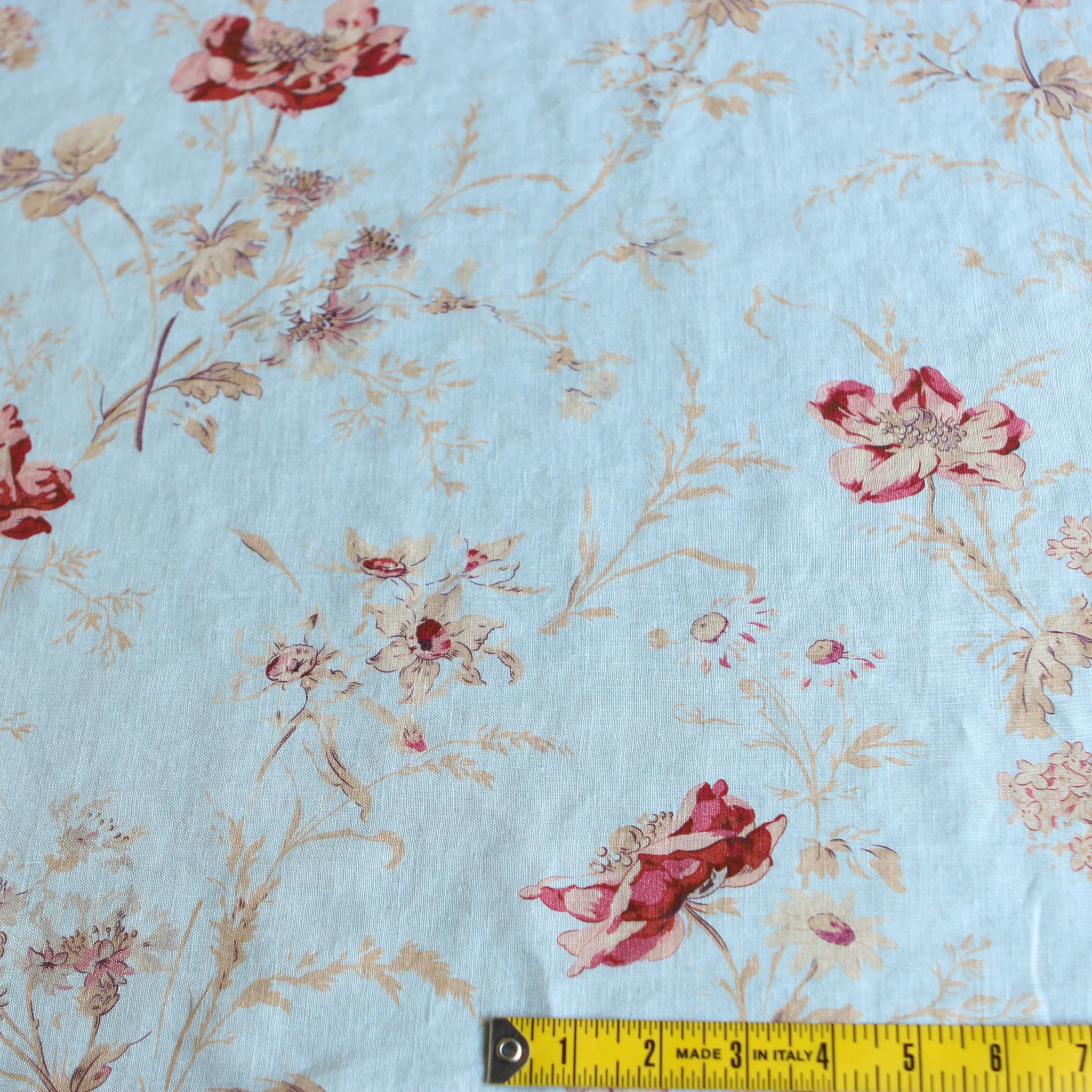 Giardino Blue Printed Linen - Image 3