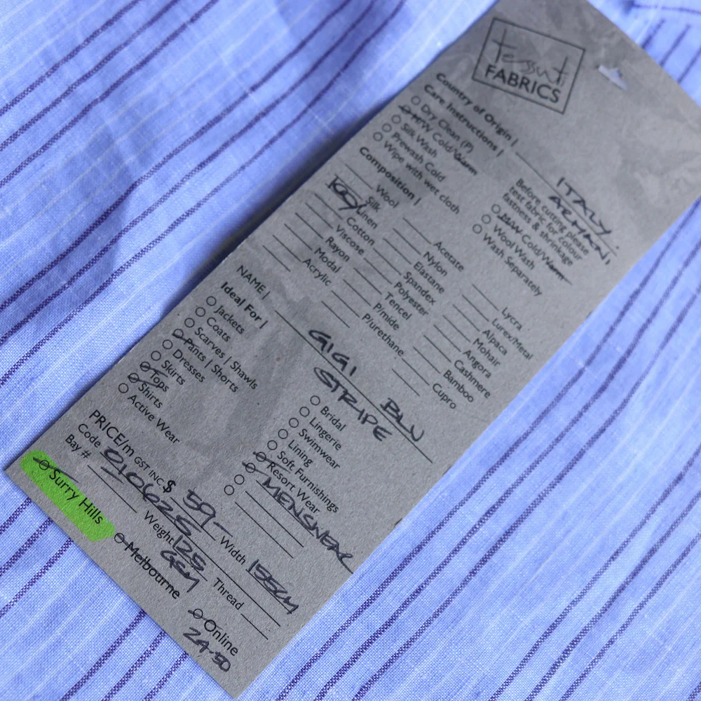Gigi Blu Stripe Linen - Image 4