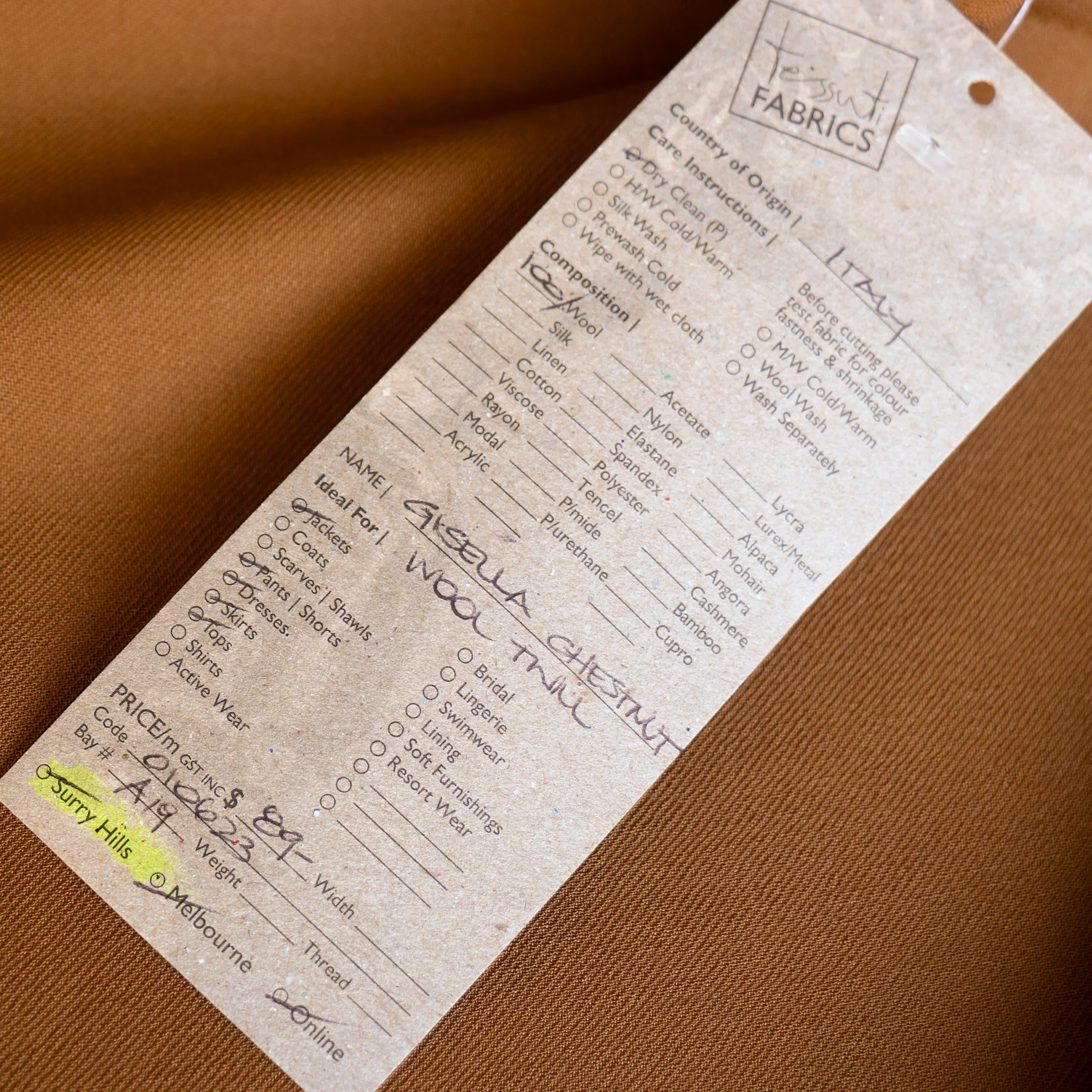 Gisella Chestnut Wool Twill - Image 3