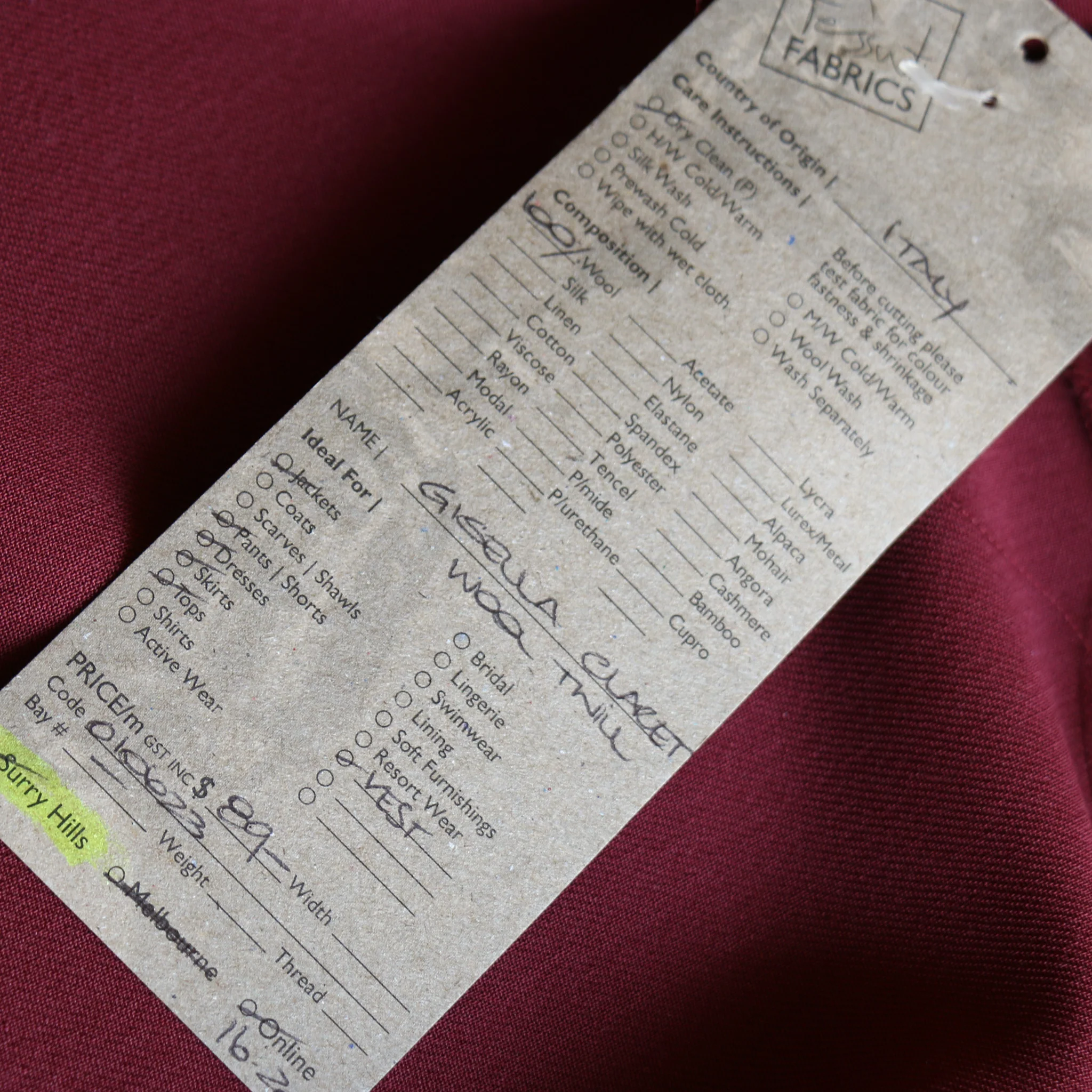 Gisella Claret Wool Twill - Image 3