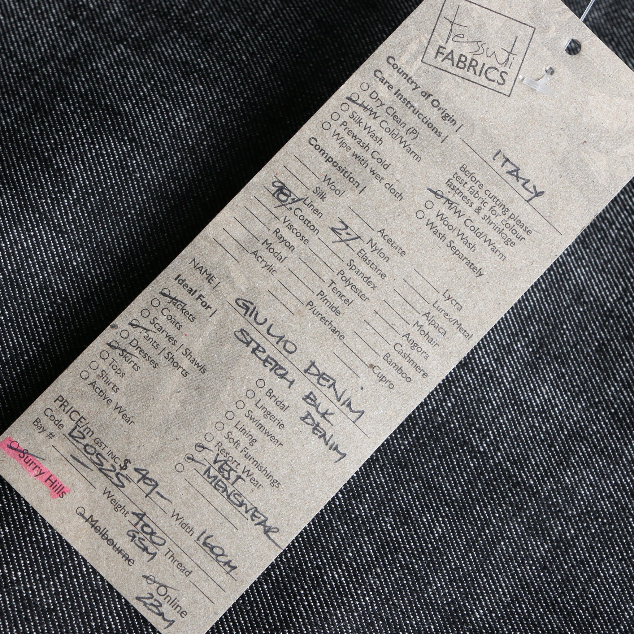 Giulio Denim - Stretch Black Denim - Image 3