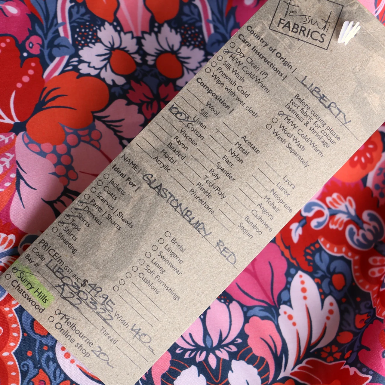 Glastonbury Red Liberty Tana Lawn™ - Image 5