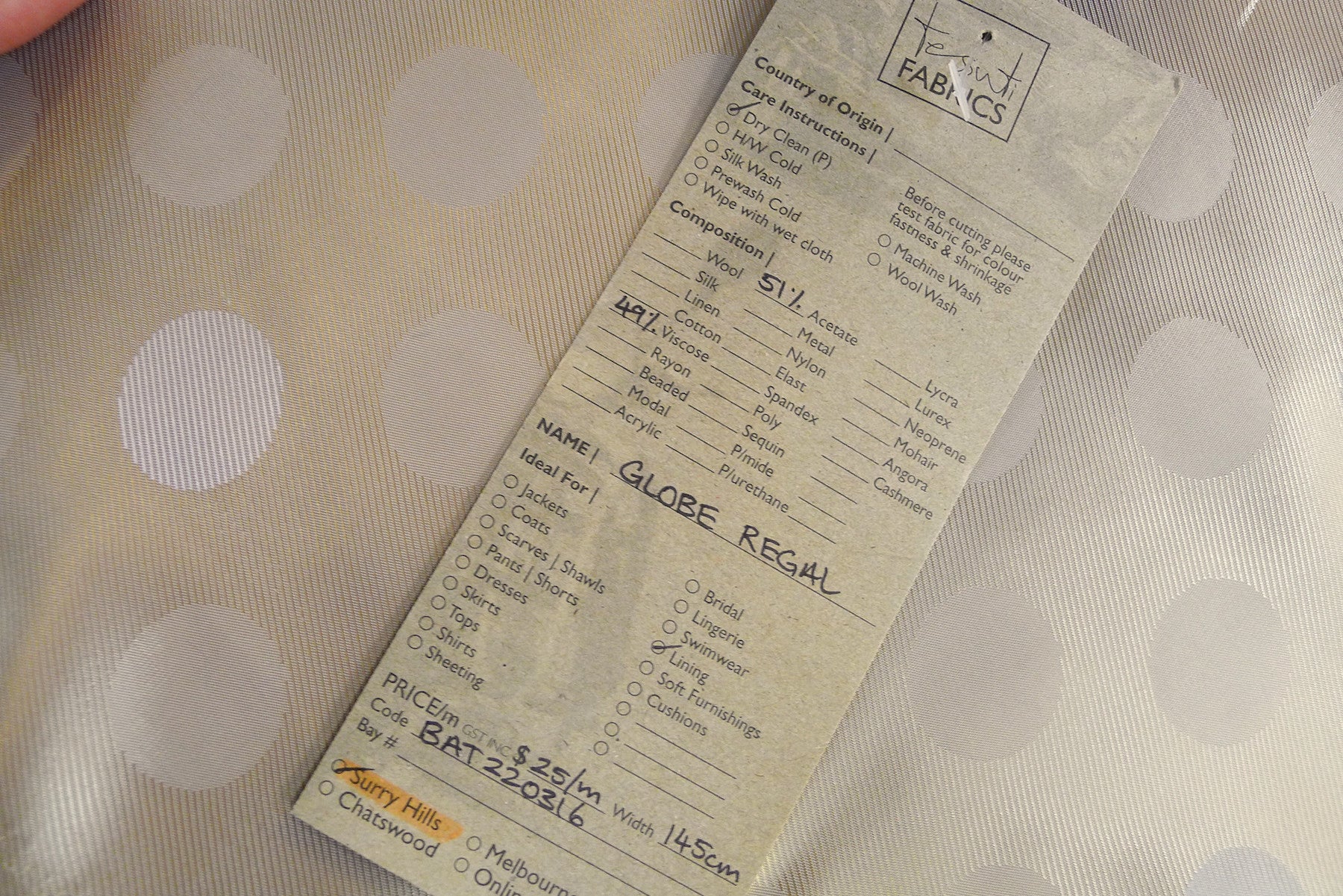 Globe Regal - Fancy Lining (145cm wide) - Image 4