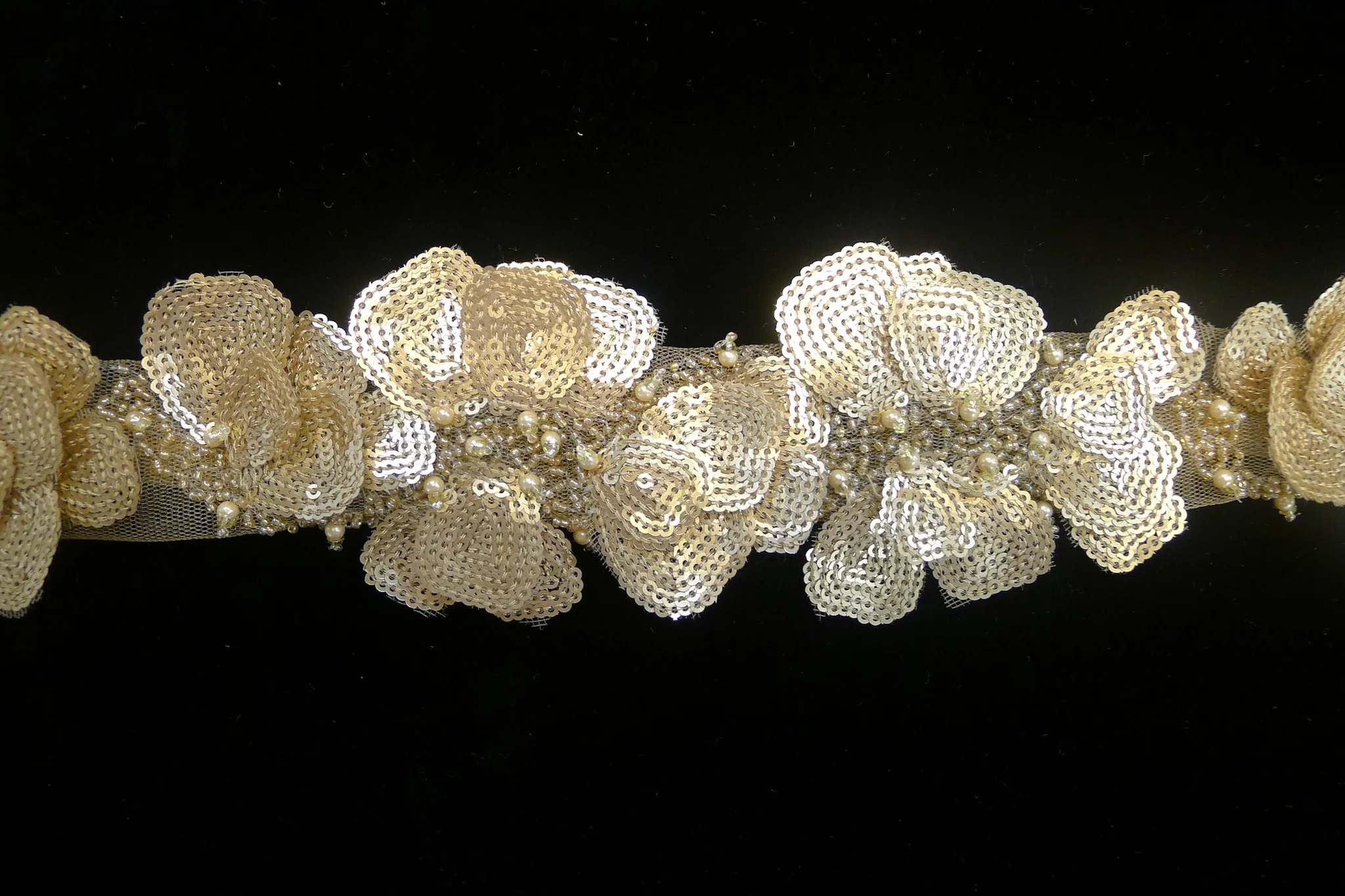 Golden Sequin Applique Trim
