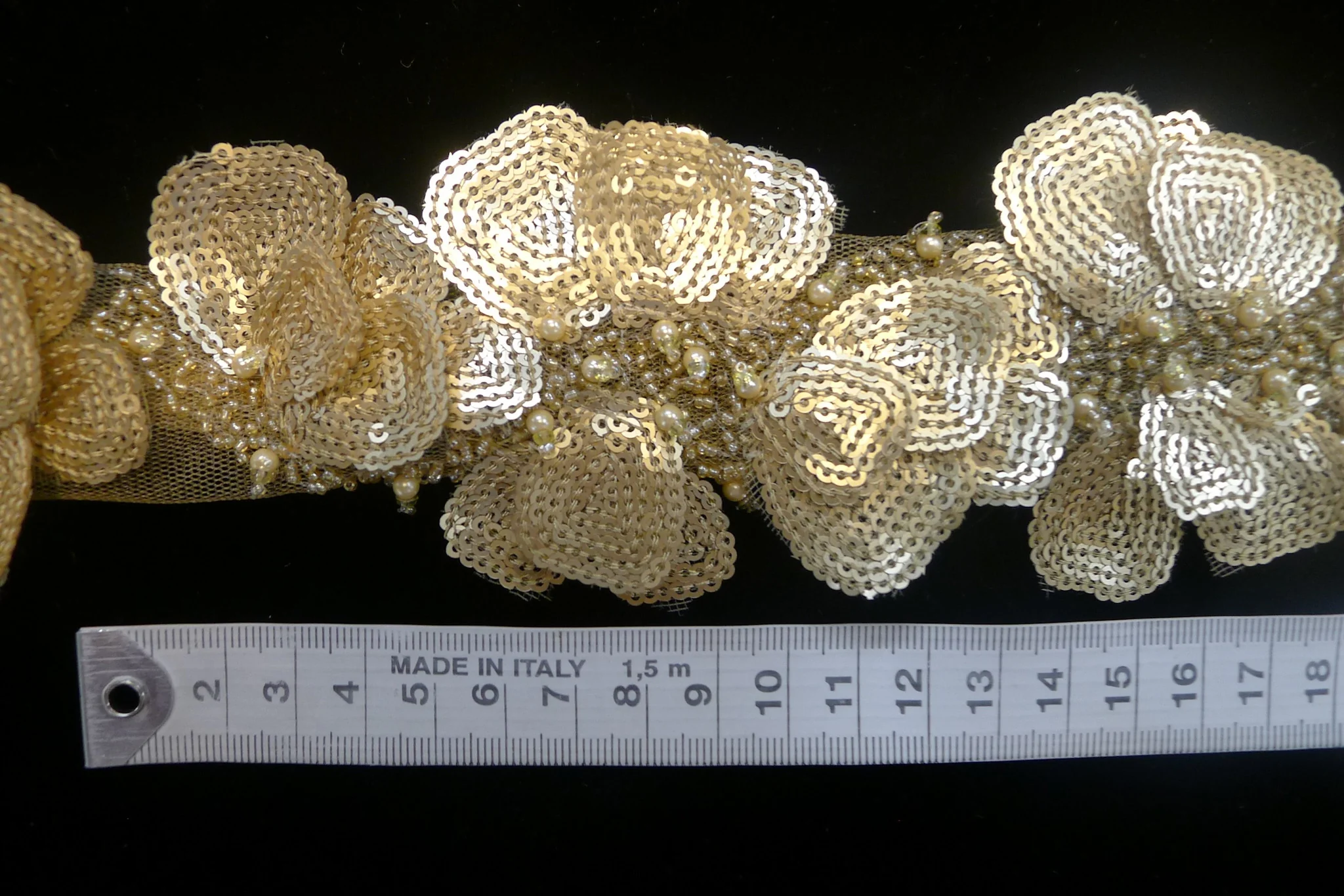 Golden Sequin Applique Trim - Image 2