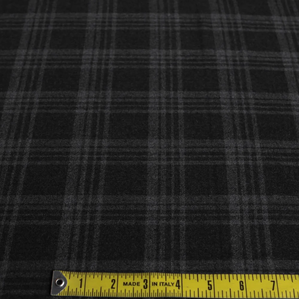 Gorizia Grey Check Flannel Wool - Image 3