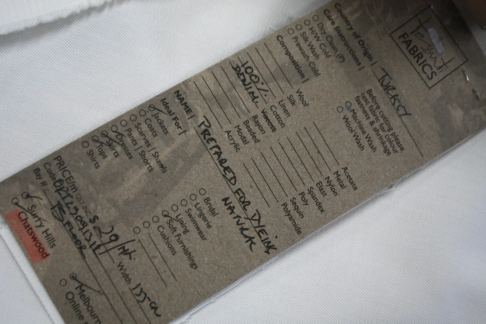 Gosling Cotton Drill - Natural PFD - Image 3