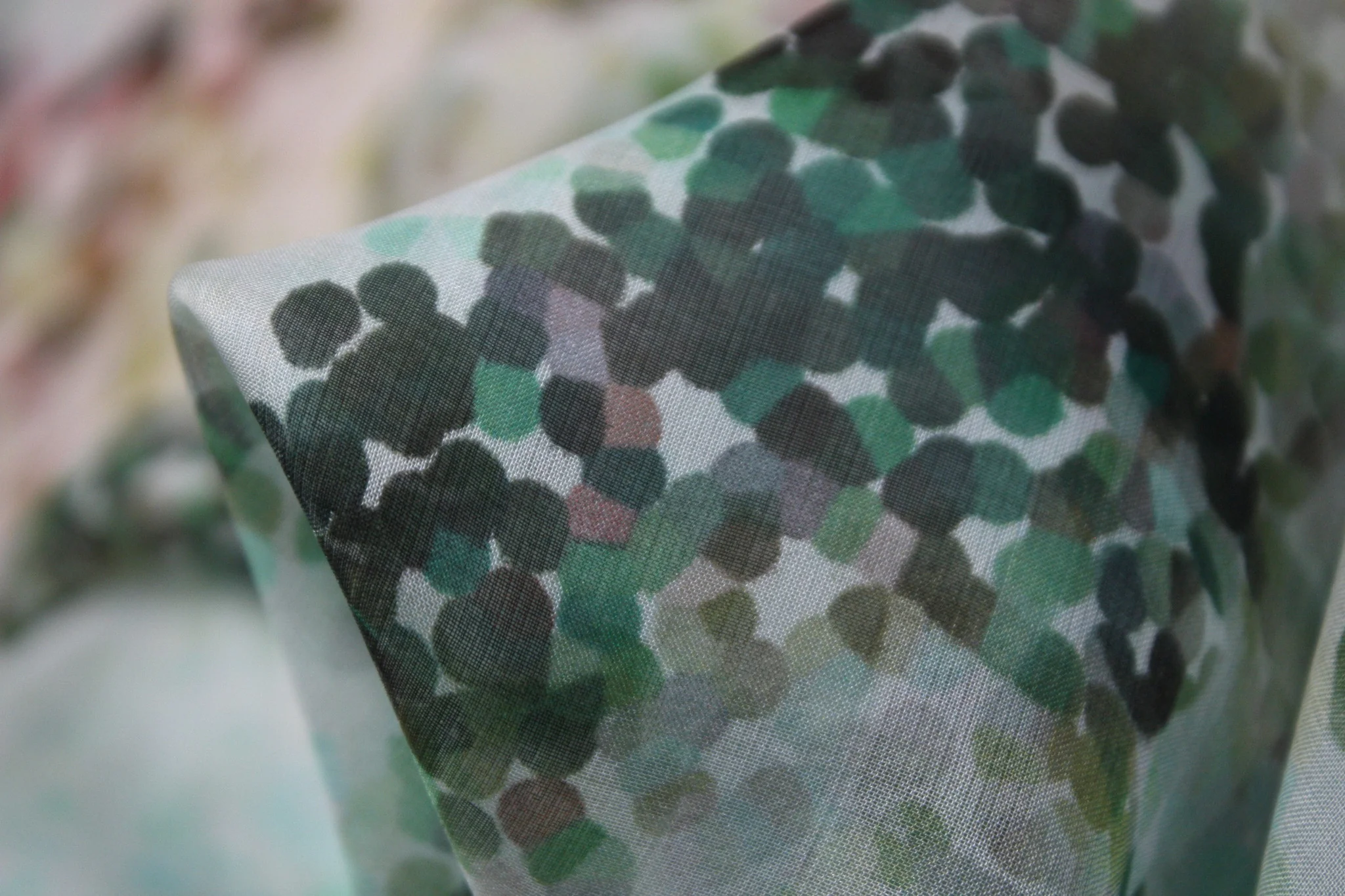 Green Confetti Chiffon