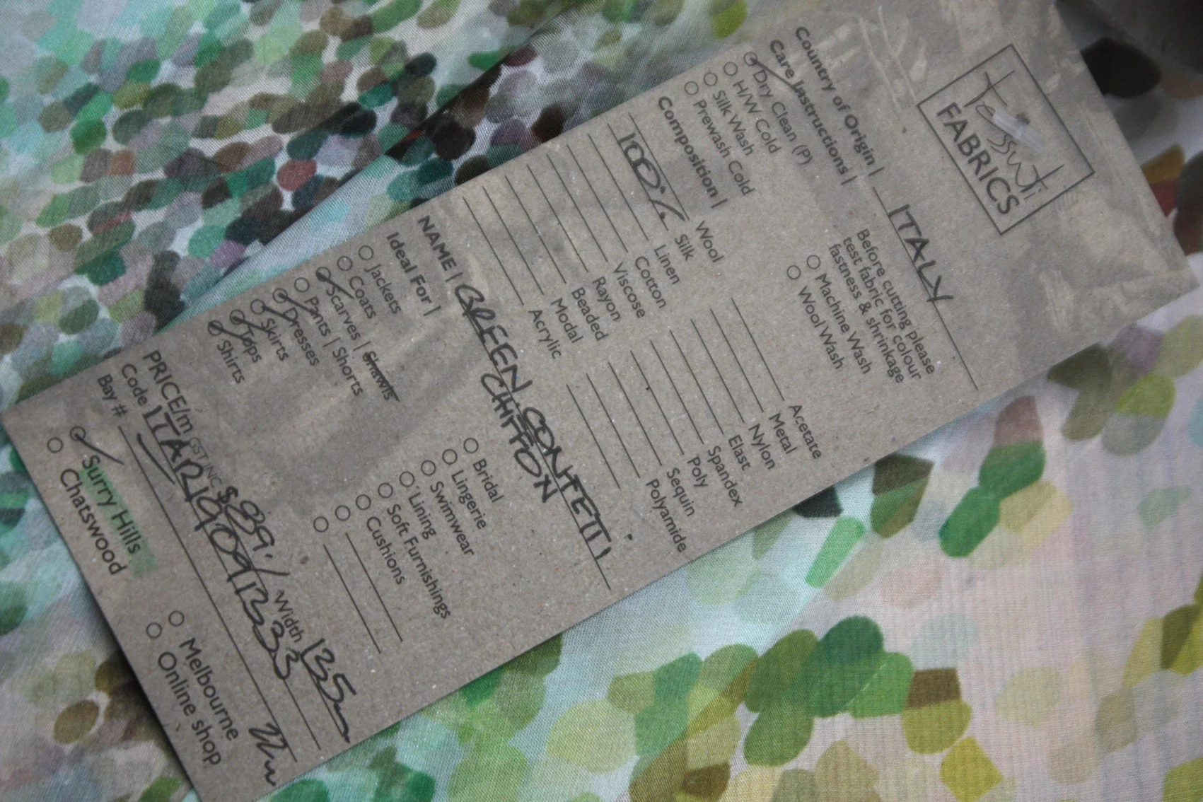 Green Confetti Chiffon - Image 6