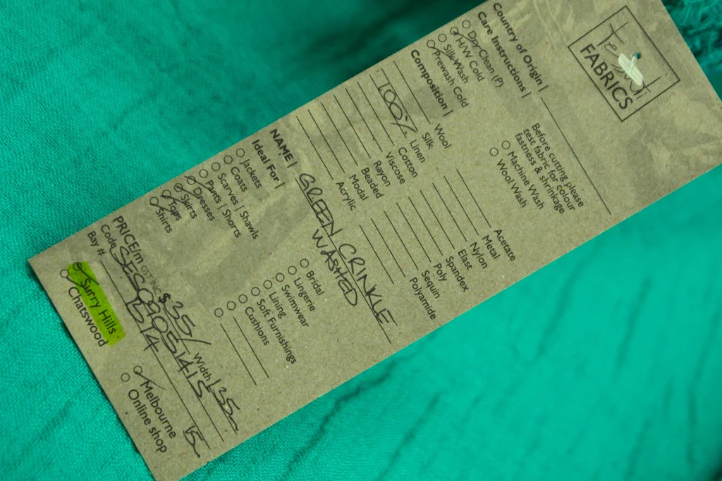Green Crinkled Washed Linen - Image 3