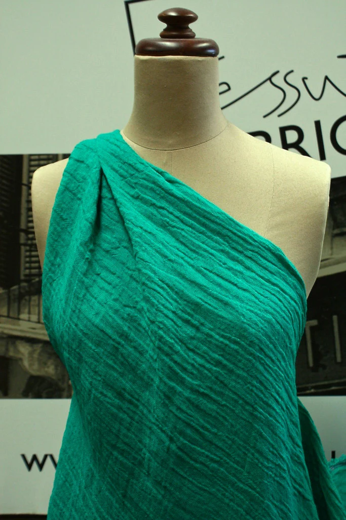 Green Crinkled Washed Linen - Image 4