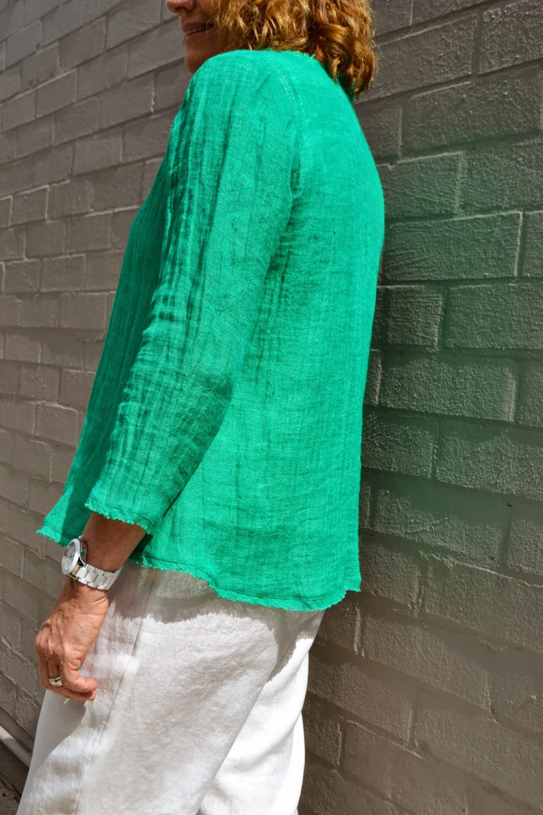 Green Crinkled Washed Linen - Image 6
