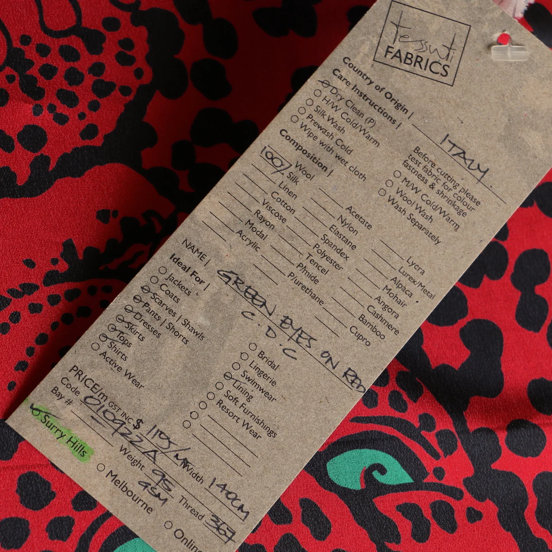 Green Eyes On Red - Silk Crepe De Chine - Image 5