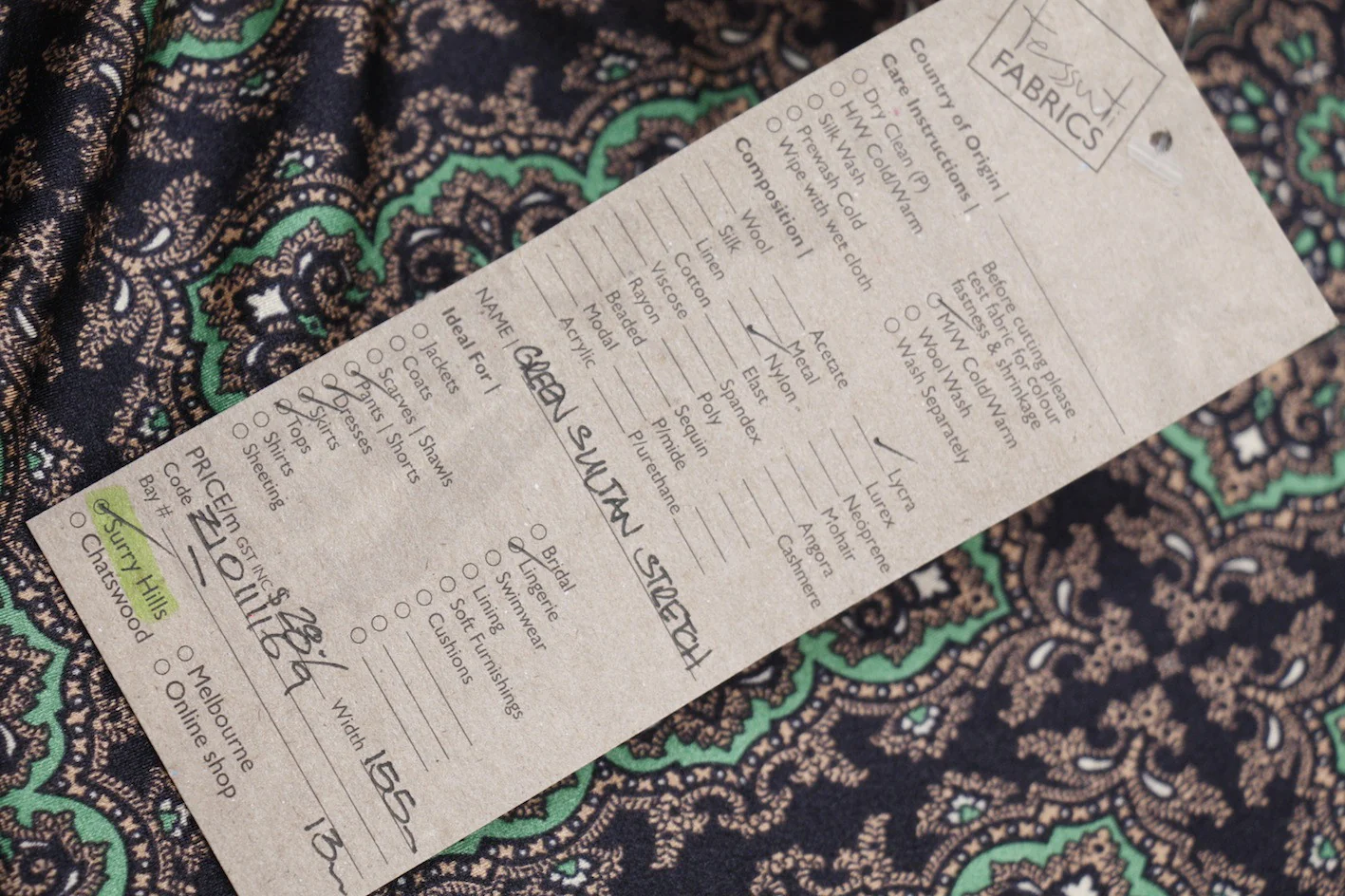 Green Sultan Stretch - Swimwear Fabric - Image 3