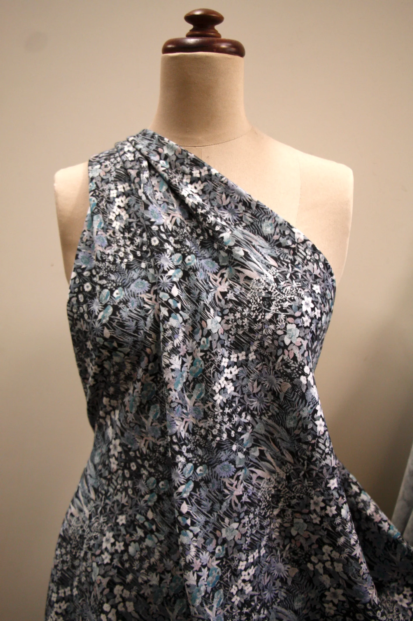 Grey Faria Flowers - Fleece - Liberty Fabric - Image 4