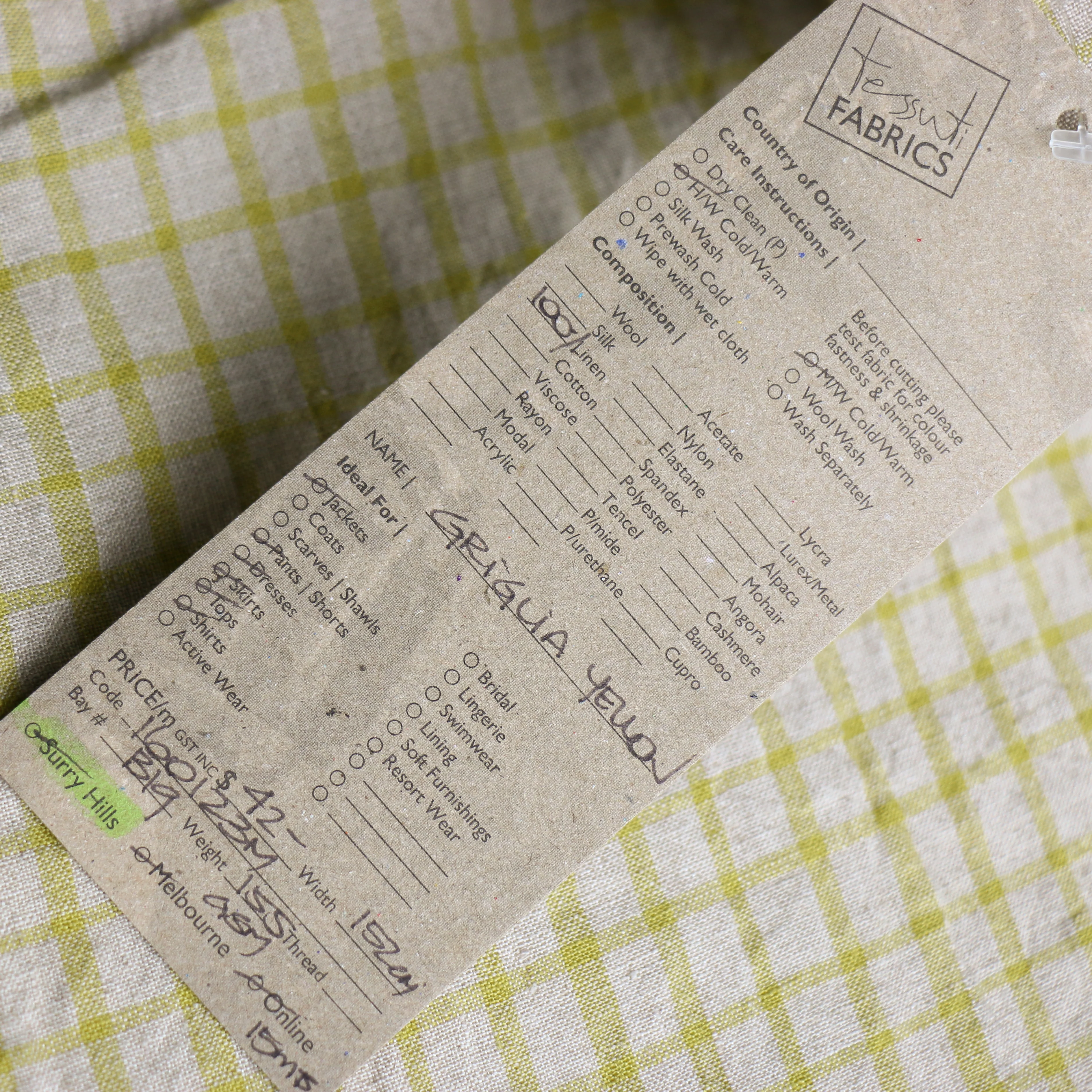 Griglia Yellow Check Linen - Image 4