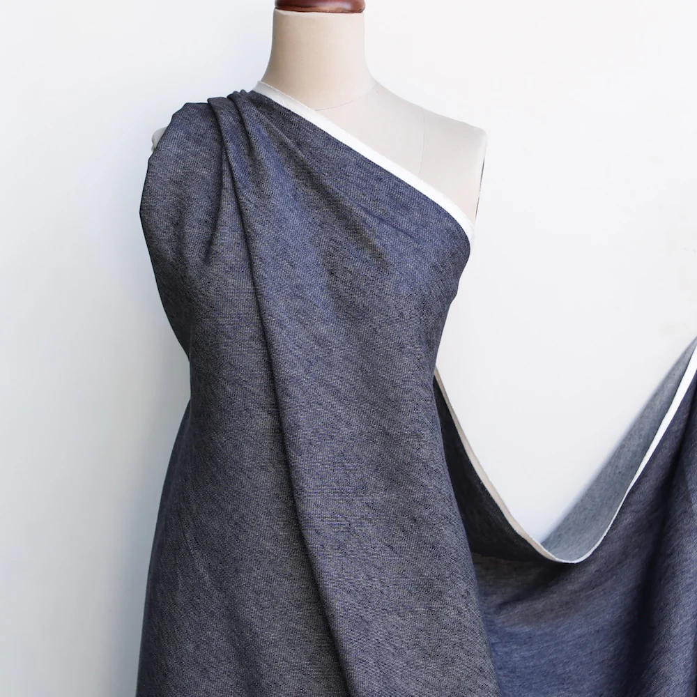 Hana Navy - Linen/Cotton Denim - Image 3