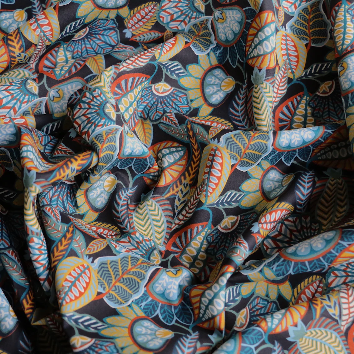 Harvest Time Black/Green Liberty Tana Lawn™ - Image 2