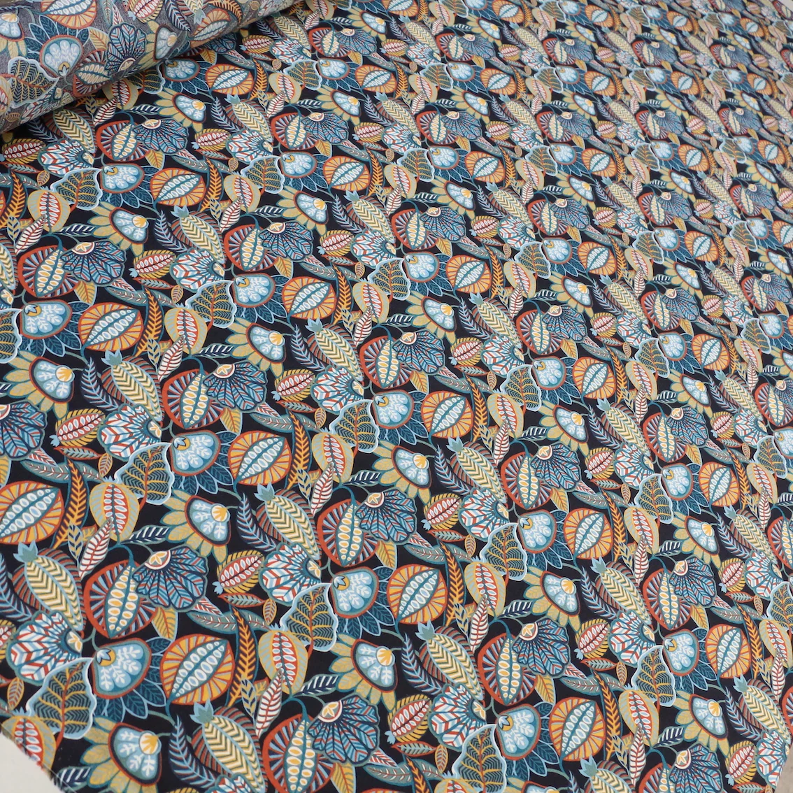 Harvest Time Black/Green Liberty Tana Lawn™ - Image 4