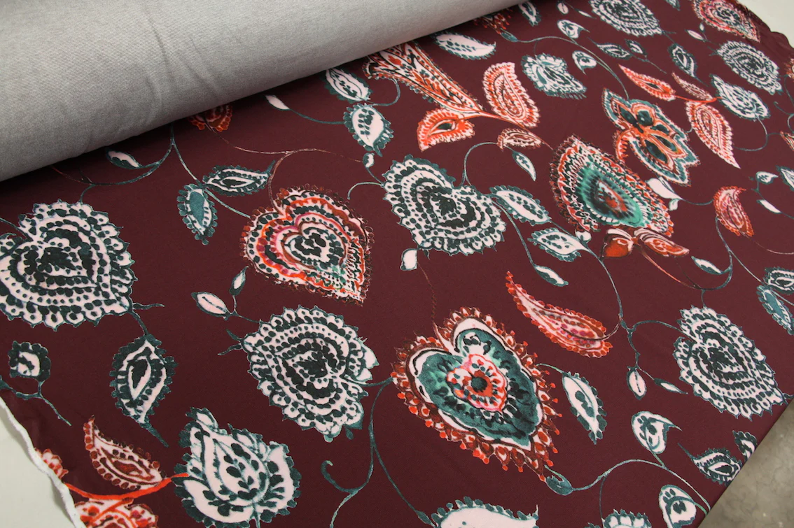 Hearts On Purple - Printed Ponti - Image 4