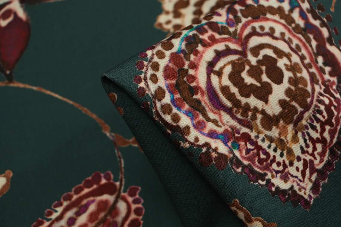 Hearts On Teal - Printed Ponti