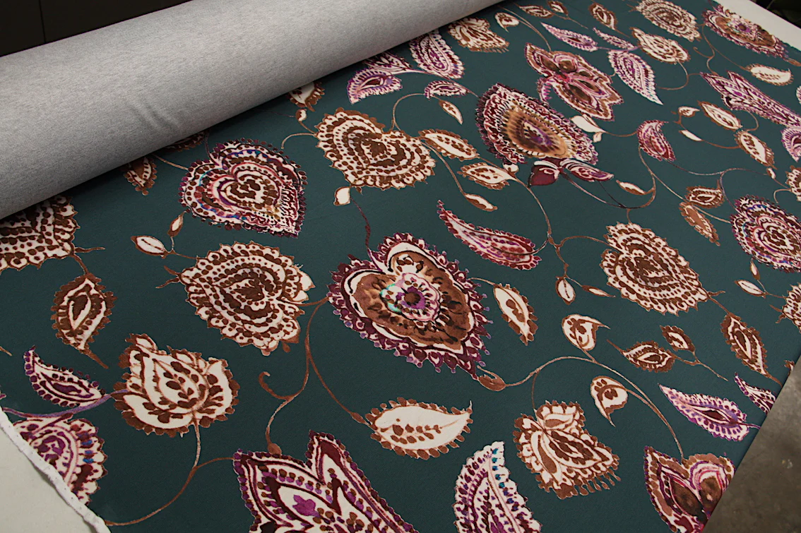 Hearts On Teal - Printed Ponti - Image 4