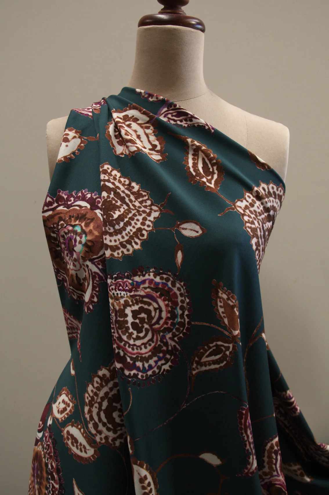 Hearts On Teal - Printed Ponti - Image 5