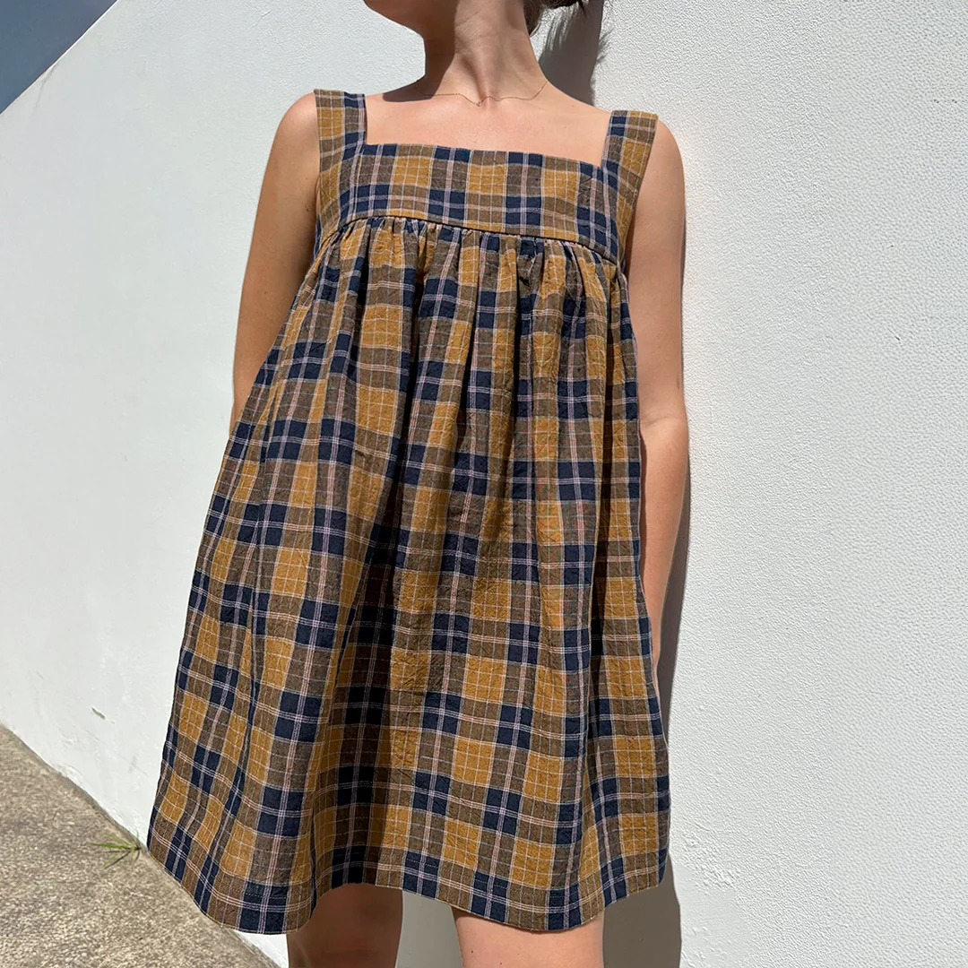 Heather Check Gold/Navy - Image 2