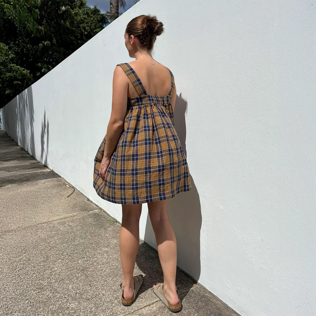 Heather Check Gold/Navy - Image 3
