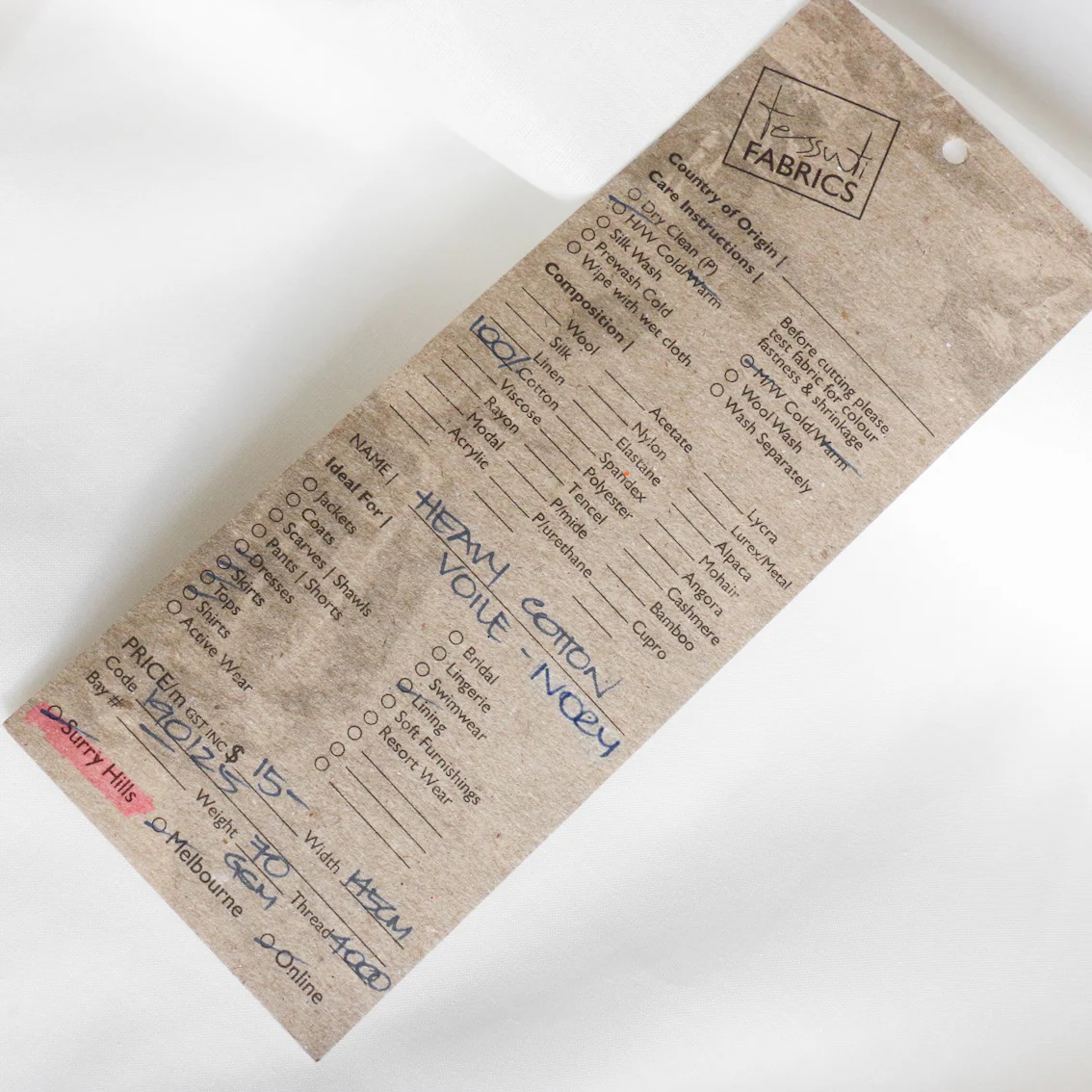 Heavy Cotton Voile - Ivory - Image 3