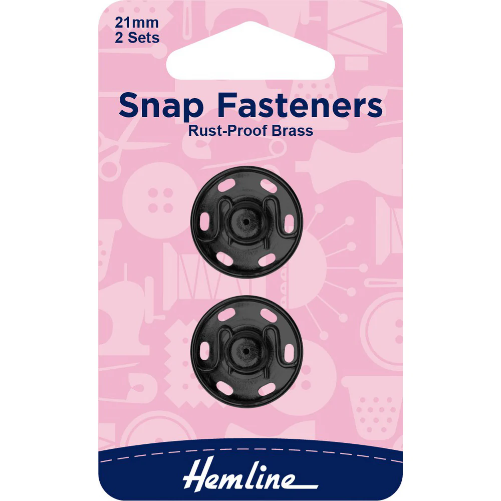 Hemline - Snap Fasteners (Black) - 21mm