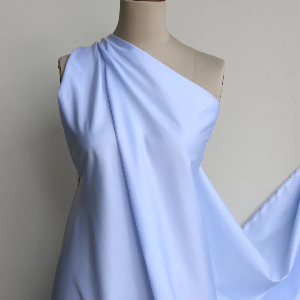 Herringbone Blue Cotton Shirting - Image 4