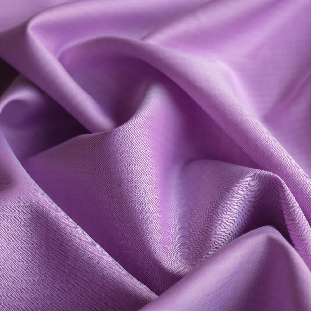 Herringbone Wisteria Cotton Shirting - Image 2
