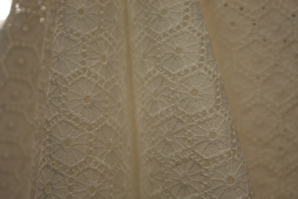 Hex Wheels Ivory Embroidery - Image 3
